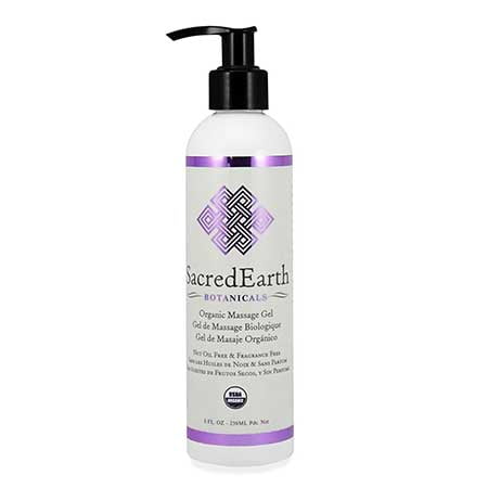 SacredEarth Gel de Massage Certifié Biologique - 8 oz Pompe