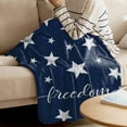 thumbnail image 5 of Independence Day Blanket 27.56x39.37in USA Flag Themed Polyester Lightweight Flannel Sofa Throw for Camping Travel Gift (C)​, 5 of 6