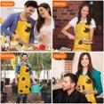 thumbnail image 7 of Yellow Sunflower Pattern Apron-Garden Aprons for Women with Pockets-Cotton Linen Waterproof Kitchen Cooking Gardening Aprons Adjustable for Kitchen,Cooking,BBQ and Salon 33x27 Inch, 7 of 7
