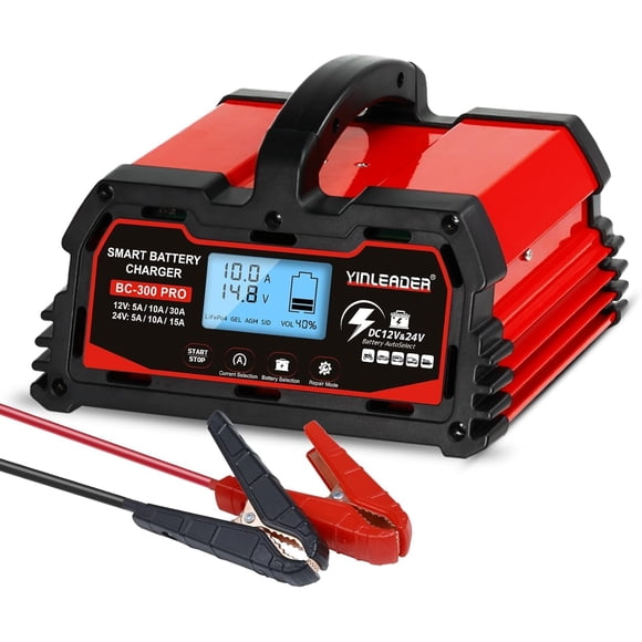 Cargador de baterías Yinleader 30A 12V/24V Plomo-ácido/LiFePO4