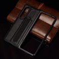 thumbnail image 4 of KAIYANG Funda rígida para teléfono Samsung Galaxy Z Fold3 5G con revestimiento retro, antideslizante, con soporte para bolígrafo, 4 of 5