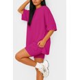 thumbnail image 3 of Moomaya Womens Oversized T-Shirt and Biker Shorts Lounge Set - 2 Piece Buttery Soft Viscose Jersey Co-ord - Loungewear, 3 of 7