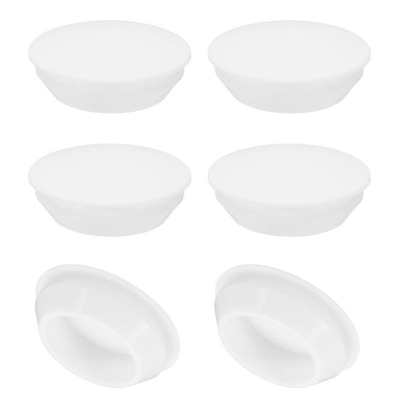 Uxcell 28mm Diameter Silicone Round Snap, 6 Pcs in Type Locking Furniture Hole Plug Protective Cover, White