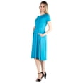 thumbnail image 2 of 24seven Comfort Apparel Short Sleeve Maternity Midi Skater Dress With Pockets, 2 of 4