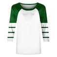 thumbnail image 3 of Olyvenn Fashion 3/4 Sleeve Baseball Style T Shirts Womens Jersey Tops Striped 3/4 Sleeve Casual Style Summer Color Block Tees Multicolor XXL, 3 of 7