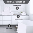 thumbnail image 3 of Juego de toallas Cosy Family de microfibra de 8 piezas para baño, color blanco, 3 of 7