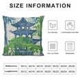 thumbnail image 6 of BANET Blue and Green Asian Pagoda Pillowcase, Decorative Cushion Cover for Home 18x18in, 6 of 6