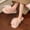 Pink, variant on Womens Open Toe Plush Slippers - Black Fuzzy Decorative House Slippers with Flower Feather Pearl, Soft Nylon Spandex Indoor Outdoor Slippers US 5.5-7.5,Size 40