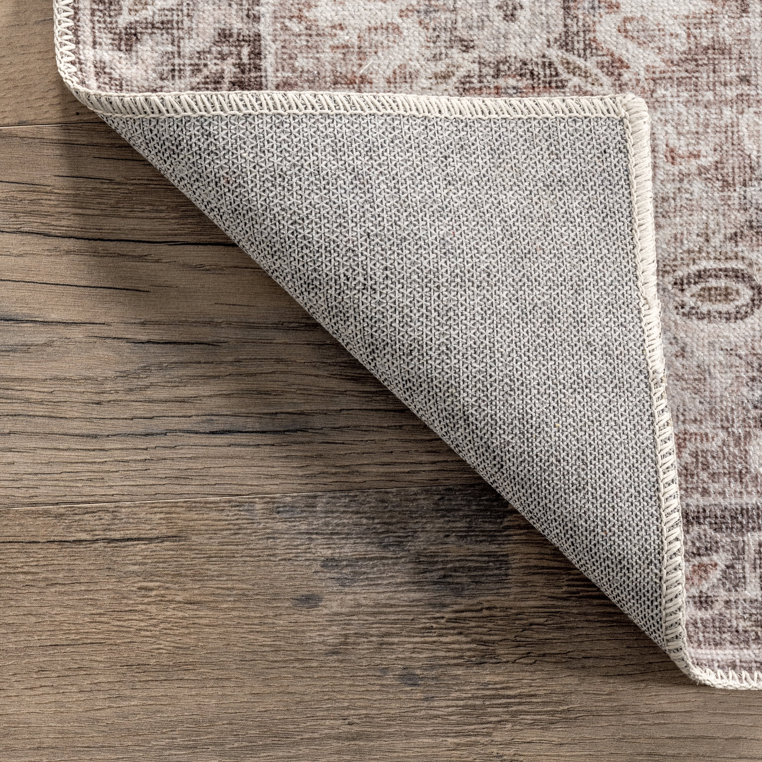nuLOOM Elsa Floral Blossom Machine Washable Area Rug, 8' x 10', Taupe
