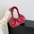 thumbnail image 3 of Bolsas para Mujeres Bolso Axila Plisada Color Sólido Hombro Retro Rouched () Rojo, 3 of 8