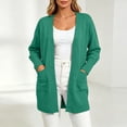thumbnail image 3 of yardsong Womens Oversized Sweater Cardigan 2026 Fall Soft Knit Open Front Long Cardigans with Pockets for Office Work Teacher Wear Green,S, 3 of 9