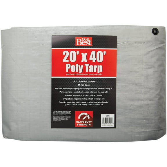 Do it Best Silver Woven 20 Ft. x 40 Ft. Heavy Duty Poly Tarp 768609