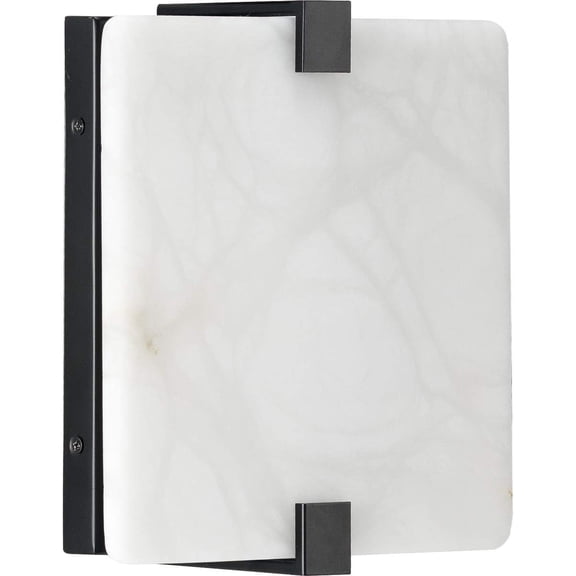 Open Box LED Alabaster Stone Black ADA Wall Sconce
