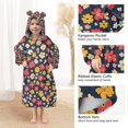 thumbnail image 3 of FORMRS Wearable Blanket Hoodie with Sleeves for Kids Cozy Flannel Sweatshirt, Small Colorful Flower, 3 of 7
