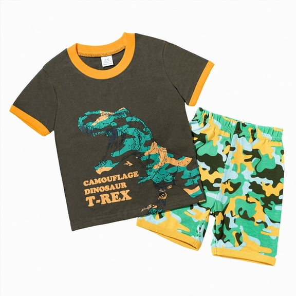 xaweyi Toddler Boy Clothes Outfits Summer Outfits 6 12 18 24 Months Patchwork Short Sleeve T Shirt & Shorts Sets