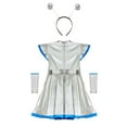 thumbnail image 4 of Sholeno Girls 3Pcs Alien Costume Kids Metallic Sleeveless A-line Dress Outer Space Halloween Outfit Silver 6, 4 of 6