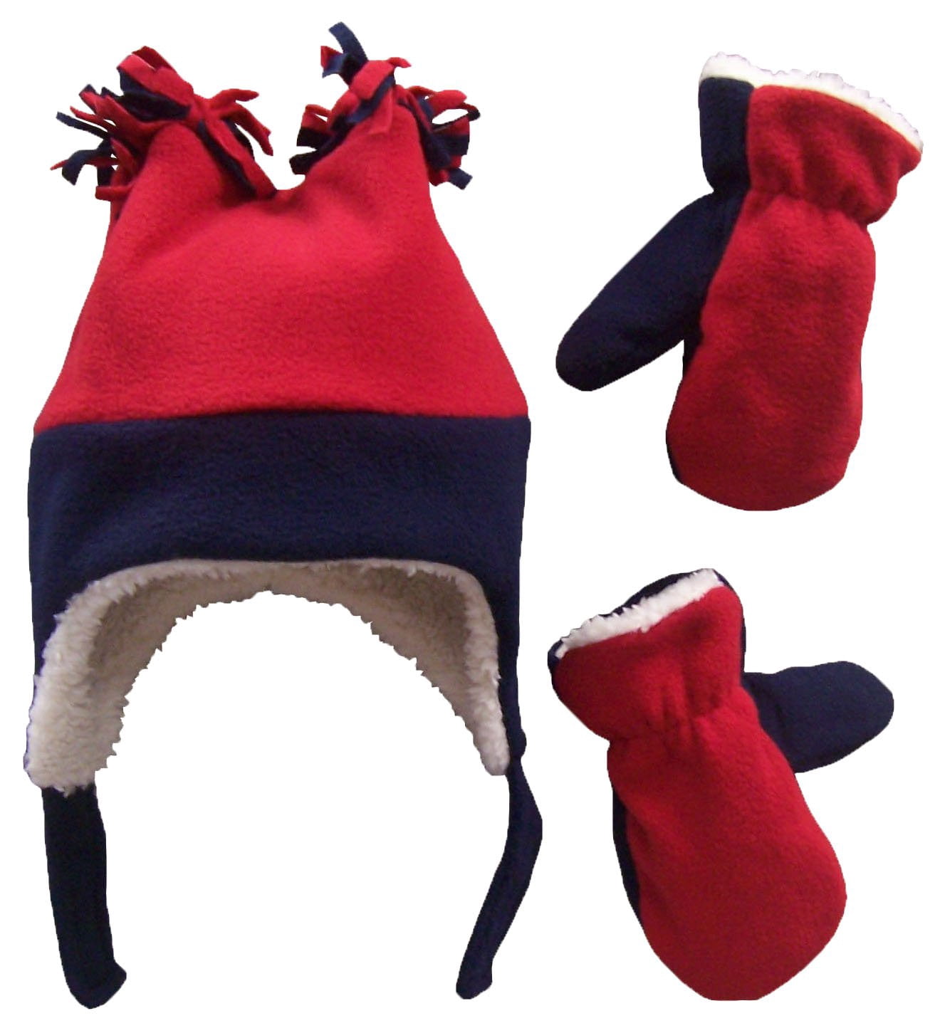 N'Ice Caps Jungen Mütze & Handschuhe Set - Sherpa Gefüttert, Micro Fleece, Mit Klettverschluss, In Mehreren Farben & Größen