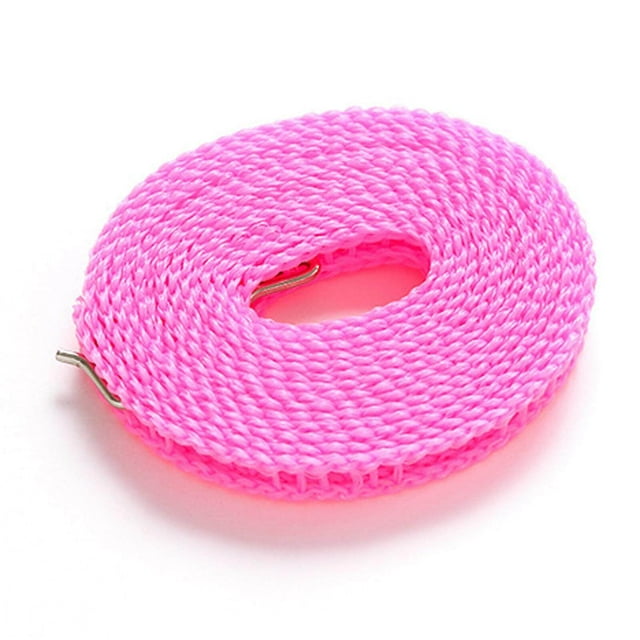 Corde à Linge Extensible Portable pour Jardin Camping Séchoir Accessoires de Lavage RV Rose 500cm