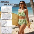 thumbnail image 5 of Garronmavis High Waisted Bikini Sets for Women Sour Pickles Twist Front Tummy Control 2 Piece Bathing Suit with Side Drawstring Bottom Funny Summer Beach Swimwear, 5 of 6