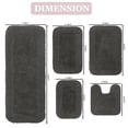 thumbnail image 3 of Home Weavers Radiant Collection 100% Cotton Non-Slip Bathroom Rug Set Machine Washable Bathroom Rug, Bath Rug, Bathroom Rug, Runner, U Shaped Contour, Gray Color 5 Piece Bath Rug set, 3 of 9