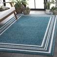 thumbnail image 3 of SAFAVIEH Cabana Rado Bordered Indoor/Outdoor Area Rug, Turquoise/Ivory, 9' x 12', 3 of 16