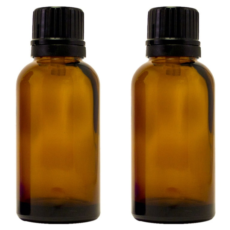  30 ml (1 oz) Amber Glass Essential Oil Bottle with European  Dropper Cap - 4 Pack : Health & Household