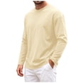 thumbnail image 4 of OYXSER Men's Long Sleeve T Shirt Crew Neck Cotton Soft Lightweight Basic Tee 9 Colors S-3XL, 4 of 9