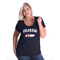 NIB - Women's Plus Size Curvy T-Shirt - Colorado Flag