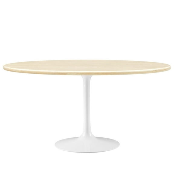 60 Inch Dining Table, White Natural, Artificial Marble, Metal Steel, Oval, Kitchen Cafe Bistro Hospitality Restaurant, Modern Contemporary HB36332