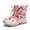 Pink, variant on Boys Girls Snow Boots Winter Waterproof Slip Resistant Cold Weather Shoes