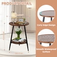 thumbnail image 3 of PinkSheep Round Side Table, 2 Tier Small End Table Beside Table Accent Table Tray Table with Storage for Living Room Bedroom, Walnut, 3 of 6