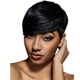 thumbnail image 3 of Pelucas Cortas Rectas O de Moda Peluca de Corte Pixie de Cabello para Mujeres Negras con Flequillo Lateral Negro / color, 3 of 9