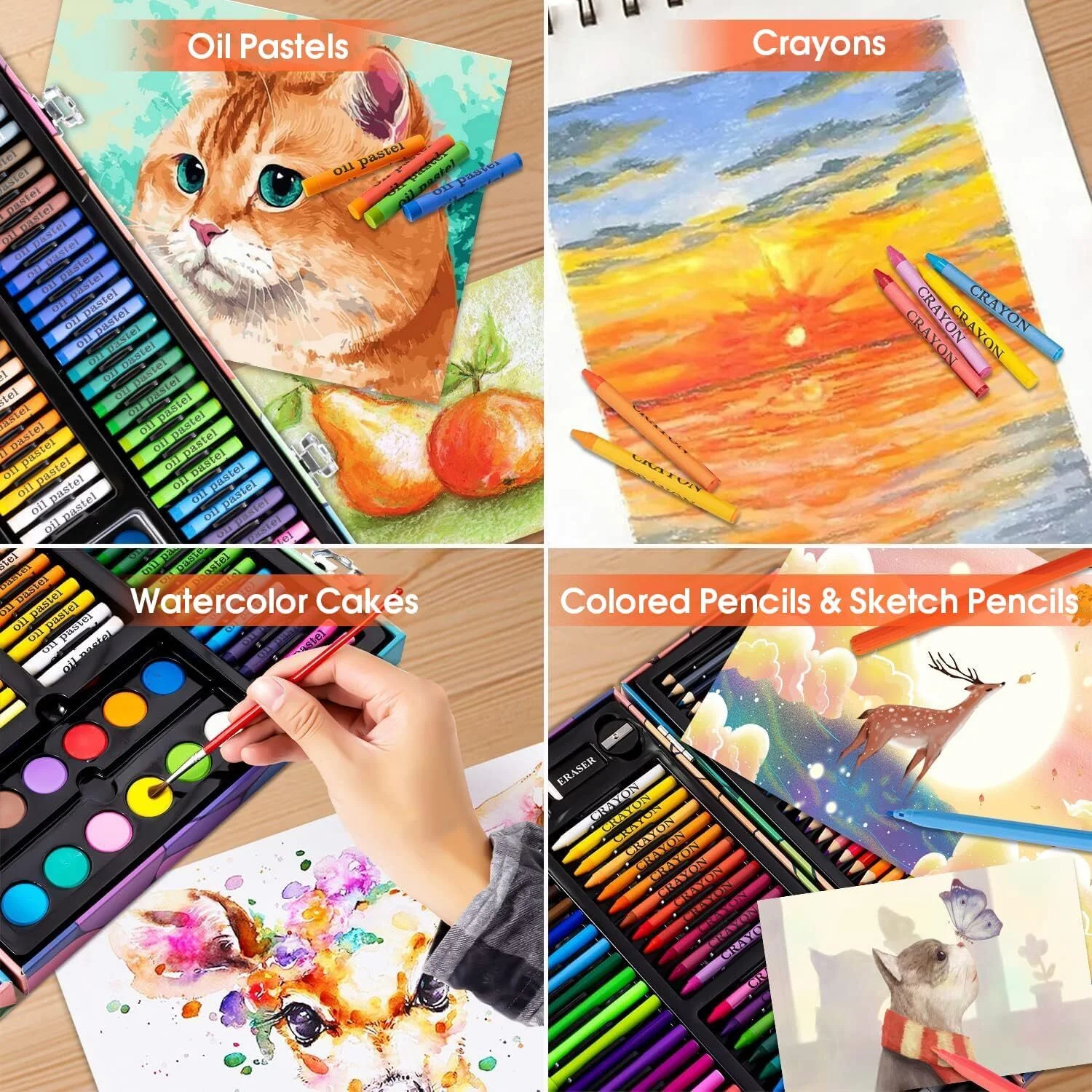 Inspiration Art Case Coloring Set (180ct), Art Kit For Kids, Toys for Girls & Boys, Art Supplies Set, Drawing Gift for Kids, 5+