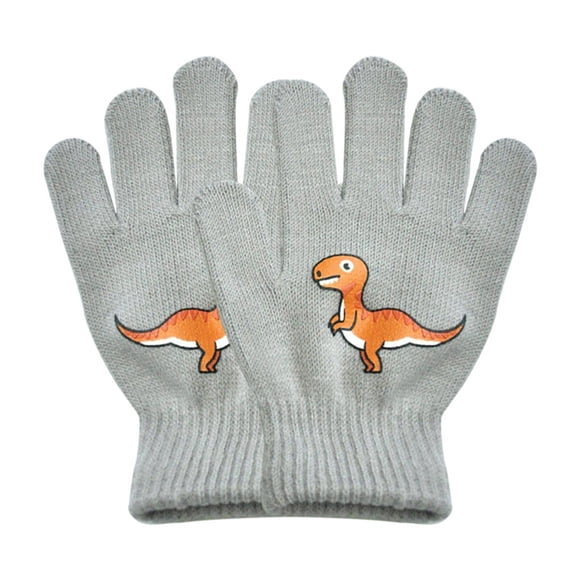 Sonducket 1 par de guantes de invierno para niños, pequeñas cubiertas para dedos artesanales de punto con patrón de dragón para niños, al aire Type3