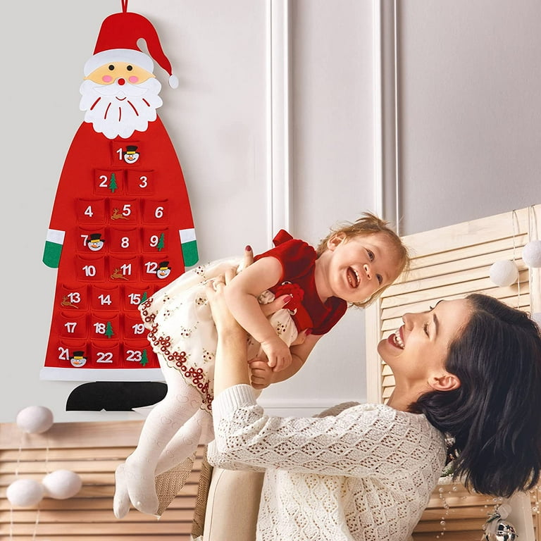 Christmas Advent Calendar Reusable With Pockets 24 Days Wall Hanging Santa  Advent for Kids adults Calendar Countdown to Xmas for Home Holiday  Decorations - red - Walmart.com