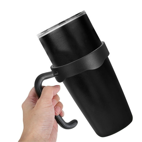 Pretyzoom 2Pcs Plastic Water Bottle Cup Holder for 20Oz Tumblers Comfortable Black Grip for Travel Use