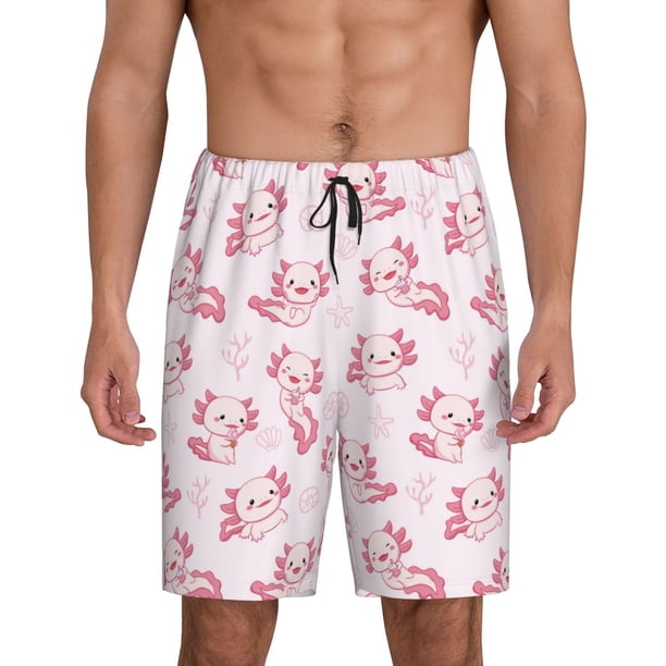 Fotbe Baby Salamander Pantalones Cortos de Pijama para Hombre, Ropa de Dormir, Pantalones de Pijama Cortos para Hombre-X-Large