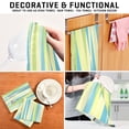 thumbnail image 7 of Blue Green Yellow Stripes Decorative Waffle Towel Kitchen Dishcloth 28x18in Multi-Use Tea Towel, 7 of 7