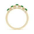 thumbnail image 2 of ANGARA Natural Five Stone 1 ct Emerald and Diamond Wedding Ring in 14K Yellow Gold for Women (Size-5x3mm) | May Birthstone, Birthday, Anniversary, Jewelry Gift for Women | Natural Emerald Ring, 2 of 11