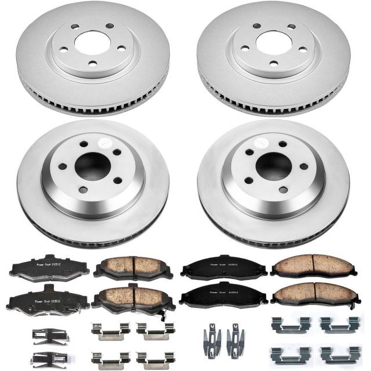 PowerStop Front and Rear Geomet Coated Brake Rotor and Pad Kit Fits: CHEVROLET PONTIAC Select Models CRK1548