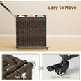 thumbnail image 6 of Laundry Hamper with Wheels, 39.6 Gallon(150L) Rolling Laundry Basket with Lid, 3-Section Rattan Clothes Hamper with 3 Removable Liner & 3 Mesh Bags, Laundry Sorter with Side Pocket, Brown, 6 of 16