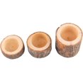 thumbnail image 2 of HAHADAXA 3pcs/Set Wood Candle Holders Tea Light Candle Holders Home Decoration Dinner Table, Coffee Table Flower Pot for Rustic Wedding Party Birthday Holiday Short Size, Medium Size, Tall Si, 2 of 7