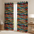 thumbnail image 2 of Homewish Vintage Abstract Ombre Black Out Curtains, Red Blue Stripes Curtains Pack of 2 (42x63 Each), Teens Kids Adult Men Women Bedroom Curtains, Curtains Blackout Decor, 2 of 6