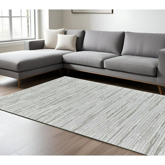 HomeRoots 570070 8 x 11 ft. Abstract Rectangle Area Rug, Gray