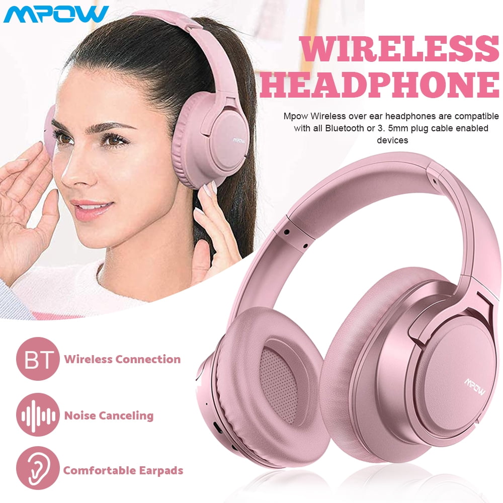 Mpow H7 Bluetooth Headphones, Comfortable Over Ear Wireless Headphones,  HiFi Stereo Headset, Wireless Wired Mode, Built-in Microphone for Kids,  Adults, Cellphone, Online Class, Home Office, PC - Walmart.com