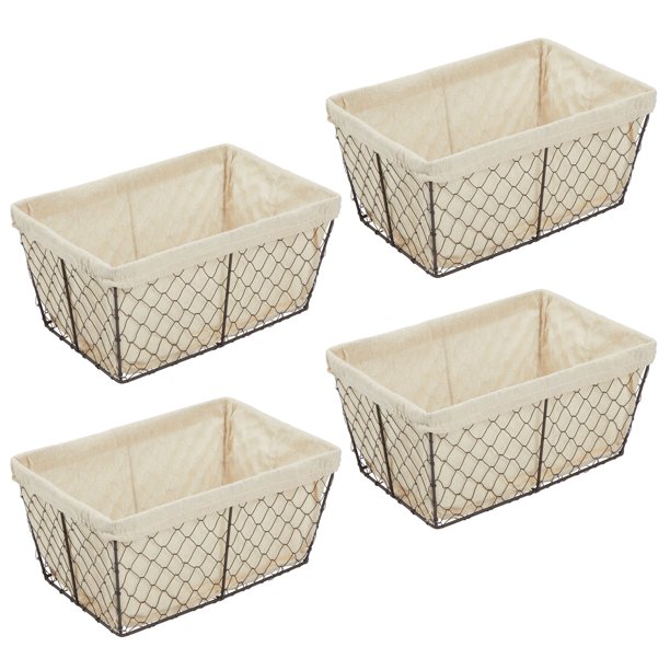 mDesign Metal Farmhouse Home Storage Organizer Basket Chicken Wire