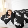 thumbnail image 3 of Feelyou Halloween Bat Silhouette Twin Comforter Sets, Spooky Monochrome Animal Bedding Set, Black White, Black Reversible, 2 Pieces, 1 Comforter and 2 Pillowcases, 3 of 7