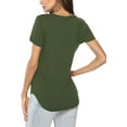 thumbnail image 2 of Womens V Neck Long/Short Sleeve T Shirts Basic Tee Tops, 2 of 3