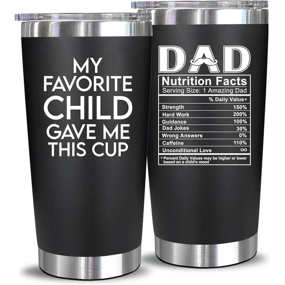 Fathers Day Gift For Dad - Birthday Gifts For Dad From Kids - Husband Gift - Birthday Present Ideas For Father, Husband, New Papa, Bonus Father From Daughter, Son - 20 Oz Tumbler