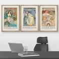 thumbnail image 2 of wall26 Framed Canvas Print Wall Art Set Alphonse Mucha Art Nouveau Women Posters Nature People Illustrations Fine Art Decorative Retro Portrait for Living Room, Bedroom, Office - 24"x36"x3, 2 of 5